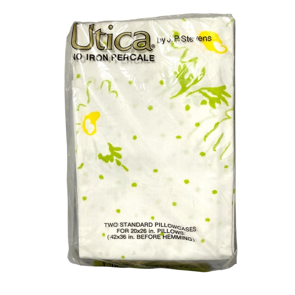 Vintage Utica Percale Floral Pillowcases Yellow/Green